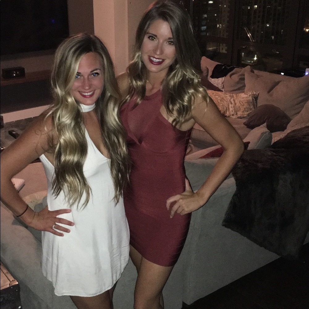 Bebe Rust Bandage Dress